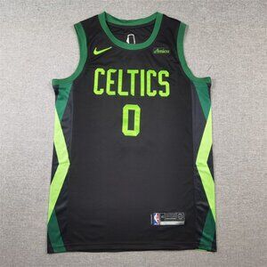 Jaylen Brown Boston Celtics #0 City Edition Jersey - Black/Green